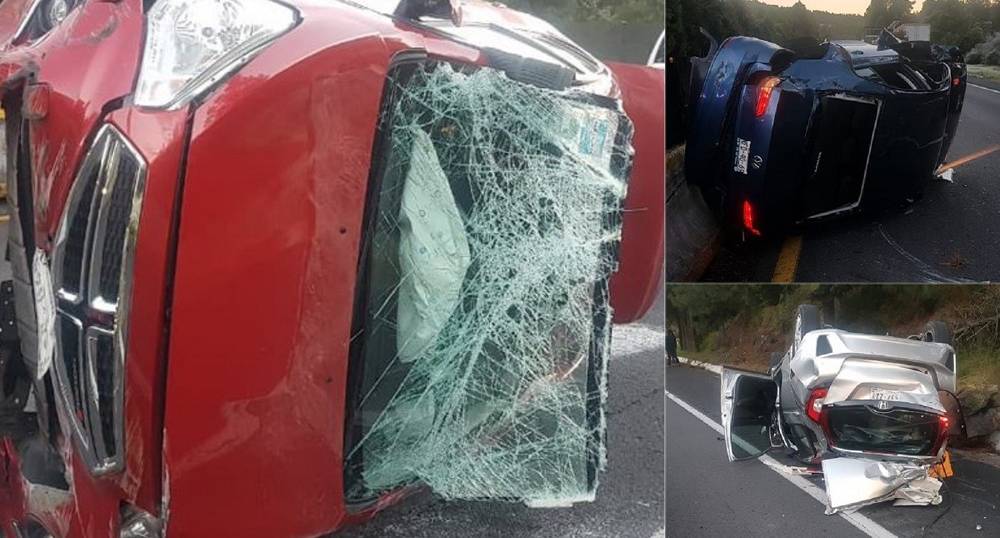 Carambola En Carretera Deja Tres Autos Volcados Y Una Persona Muerta