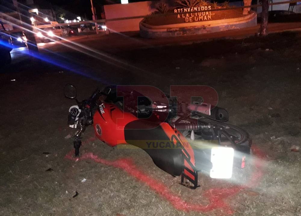 Motociclista ebrio pierde la vida en la entrada a Umán