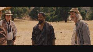 Tarantino (izq) en una escena de Dynago, uno de sus más recientes filmes.