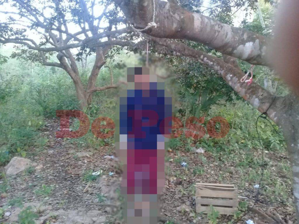  Un chavorruco de 37 años del que aún se desconoce su identidad, fue encontrado colgado de una mata de huaya