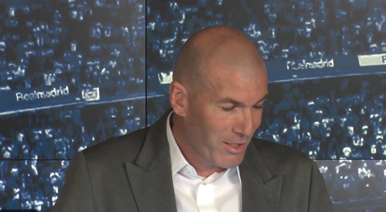 Zidane durante su presentación. 