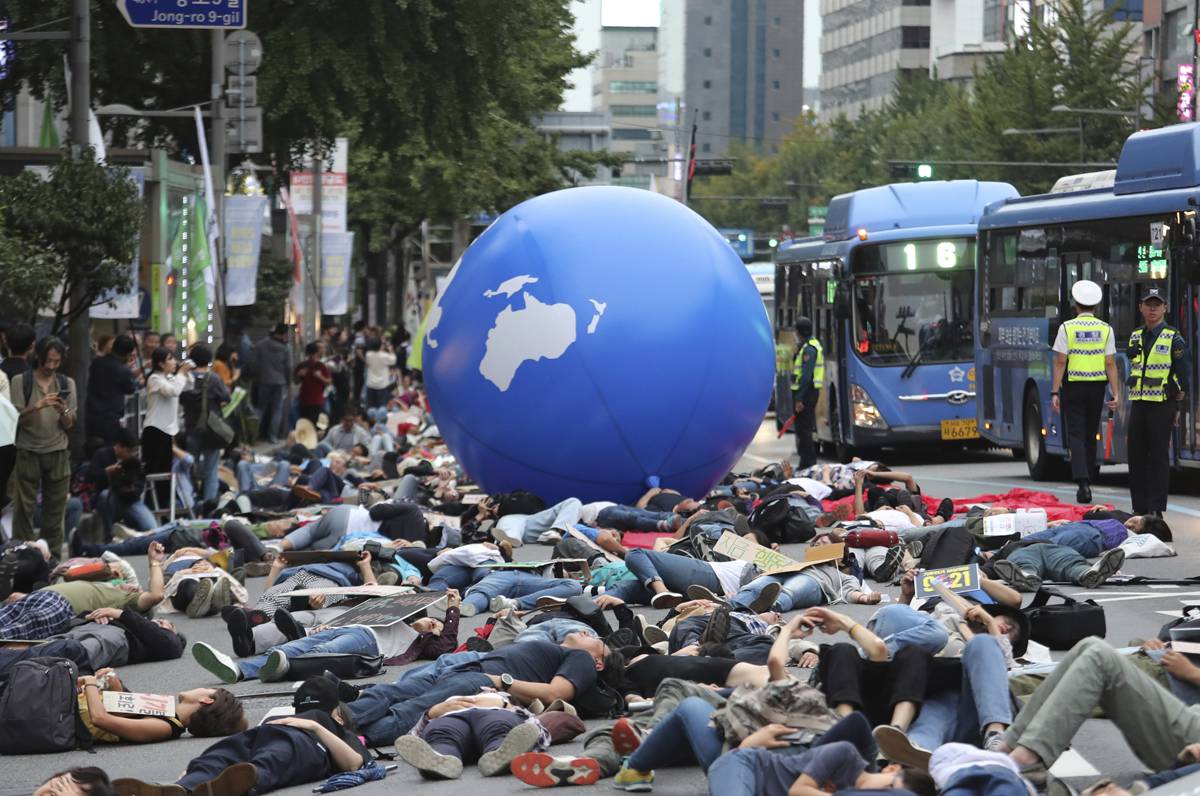 Manifestación en pro del medio ambiente en Corea del Sur