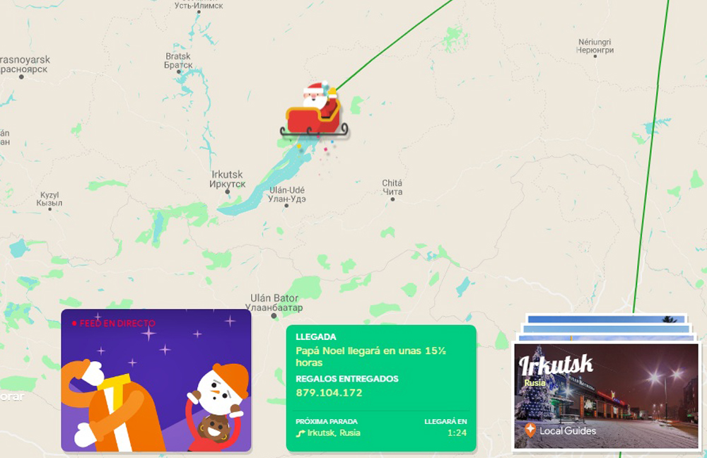 Sigue en vivo el recorrido de Santa Claus alrededor del mundo