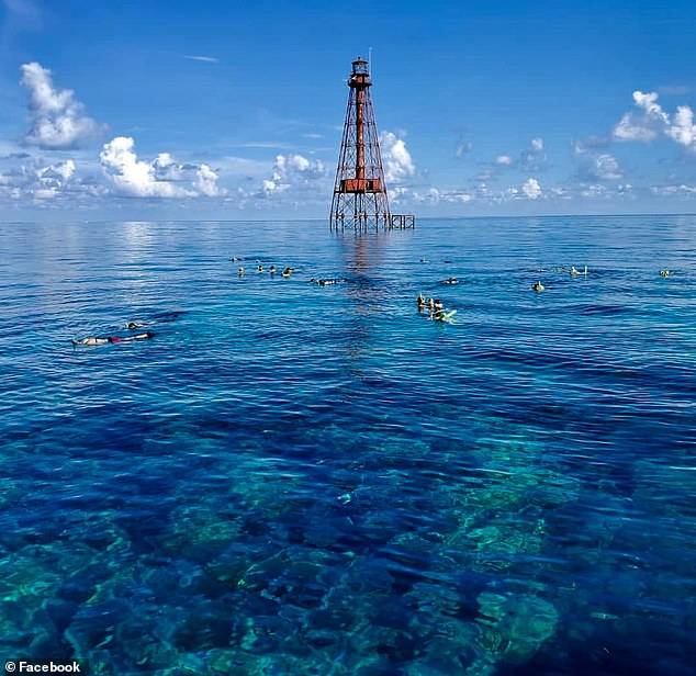 Zona en Sombrero Reef donde Eddy hacía snorkel cuando se lastimó y sangró peligrosamente